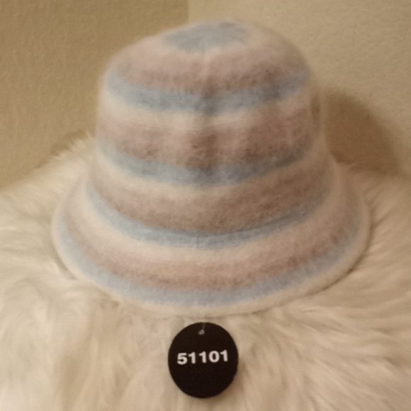 Pastel Striped Angora Bucket Hat - Picture 5 of 13